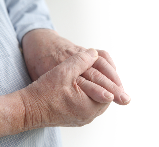 woman with ms holding her hands